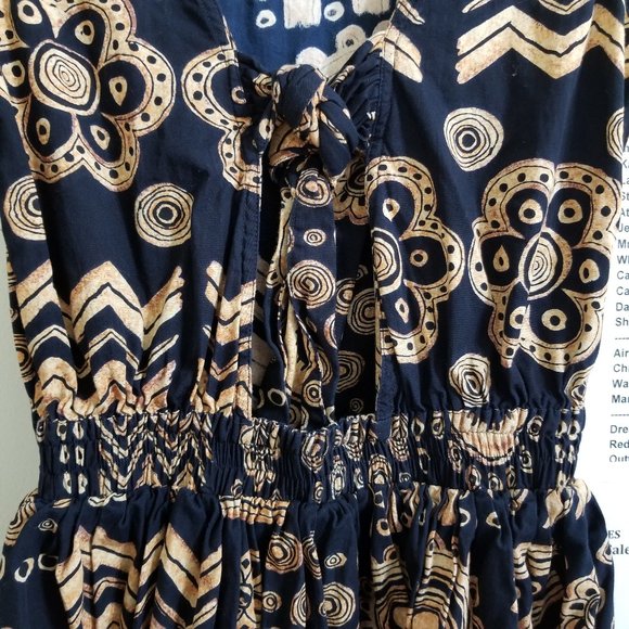 Passports Of Pier 1 Imports dress Small Aztec tribal print midi boho VINTAGE - Picture 8 of 11